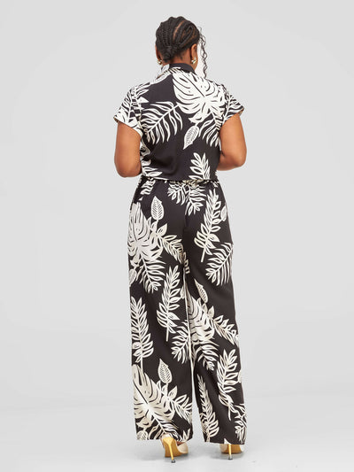 Kimono World Maua Two Piece Set - Black / White Print - Shopzetu