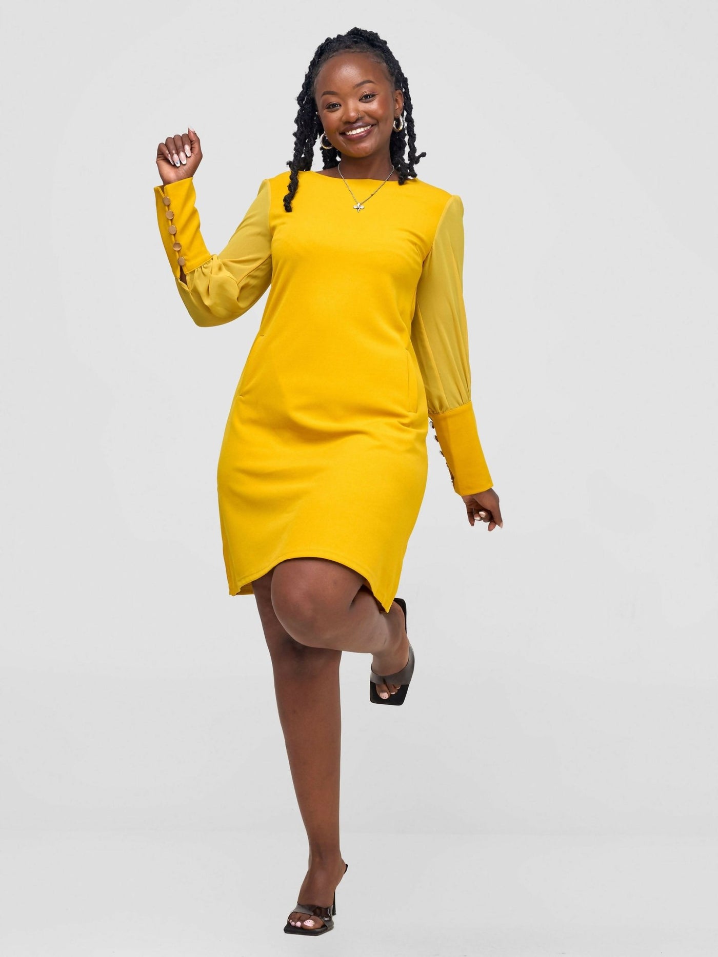 Stylish Sisters Dress - Yellow - Shopzetu
