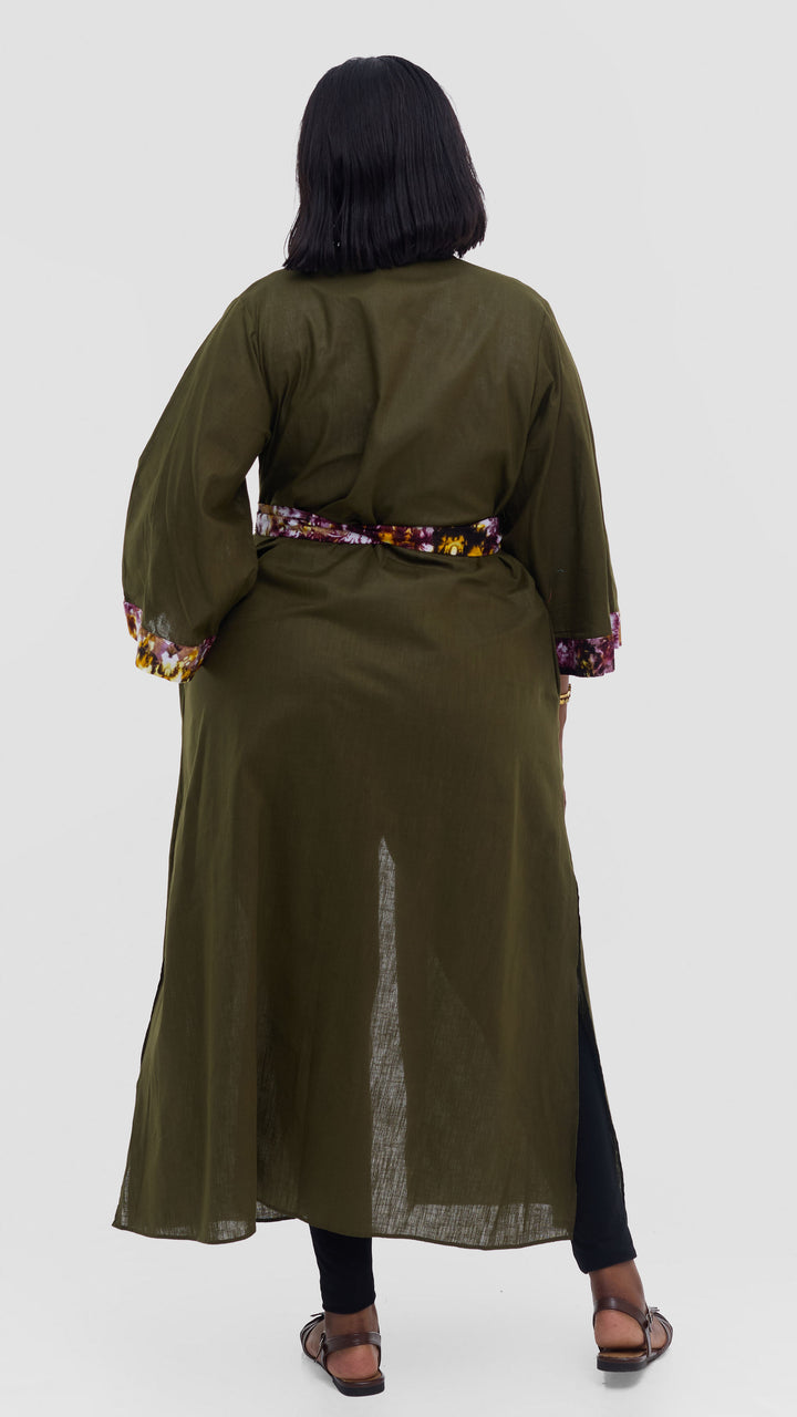 Safari Tafari High Slit Kimono - Hunters / Lawi Print