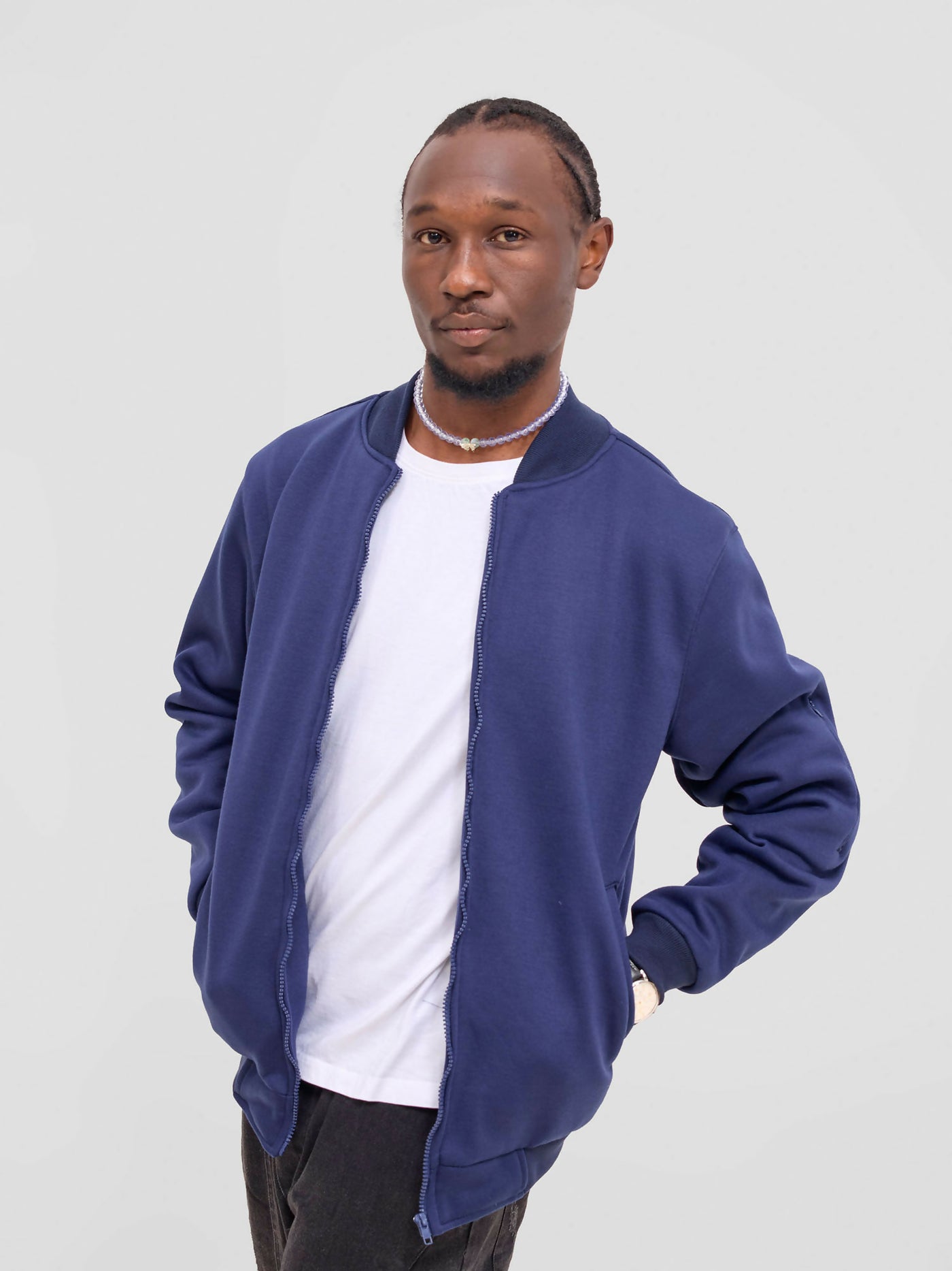 Timyt Urban Wear Unisex College Jacket - Navy Blue - Shopzetu