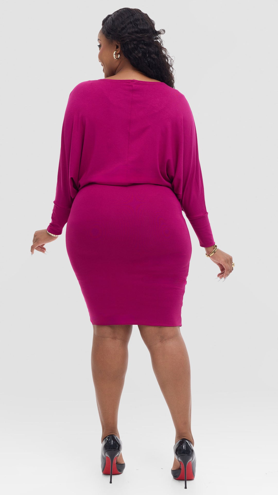Vivo Tolani Dress in Jersey - Fuschia