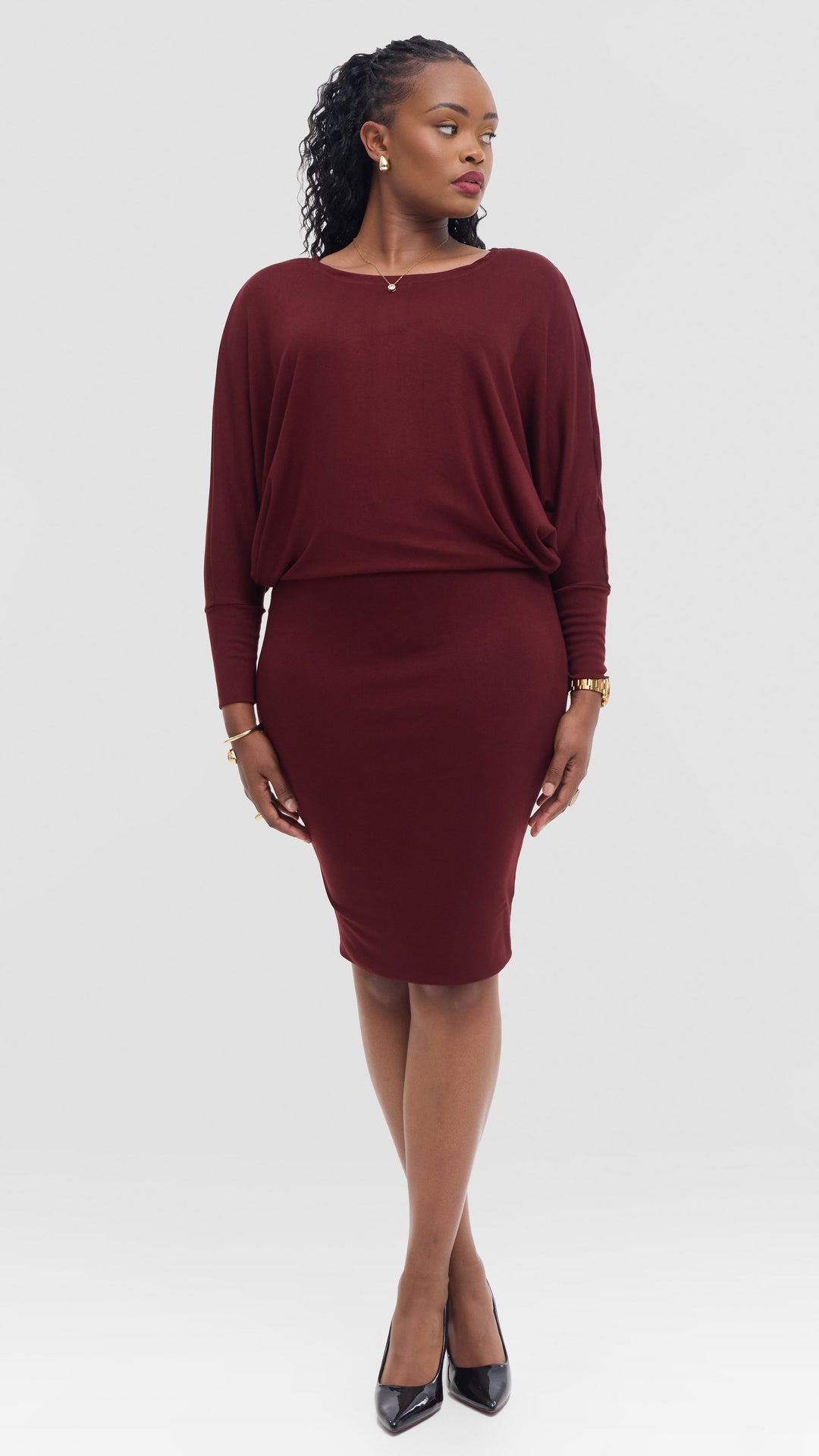 Vivo Tolani Dress in Jersey - Mulberry