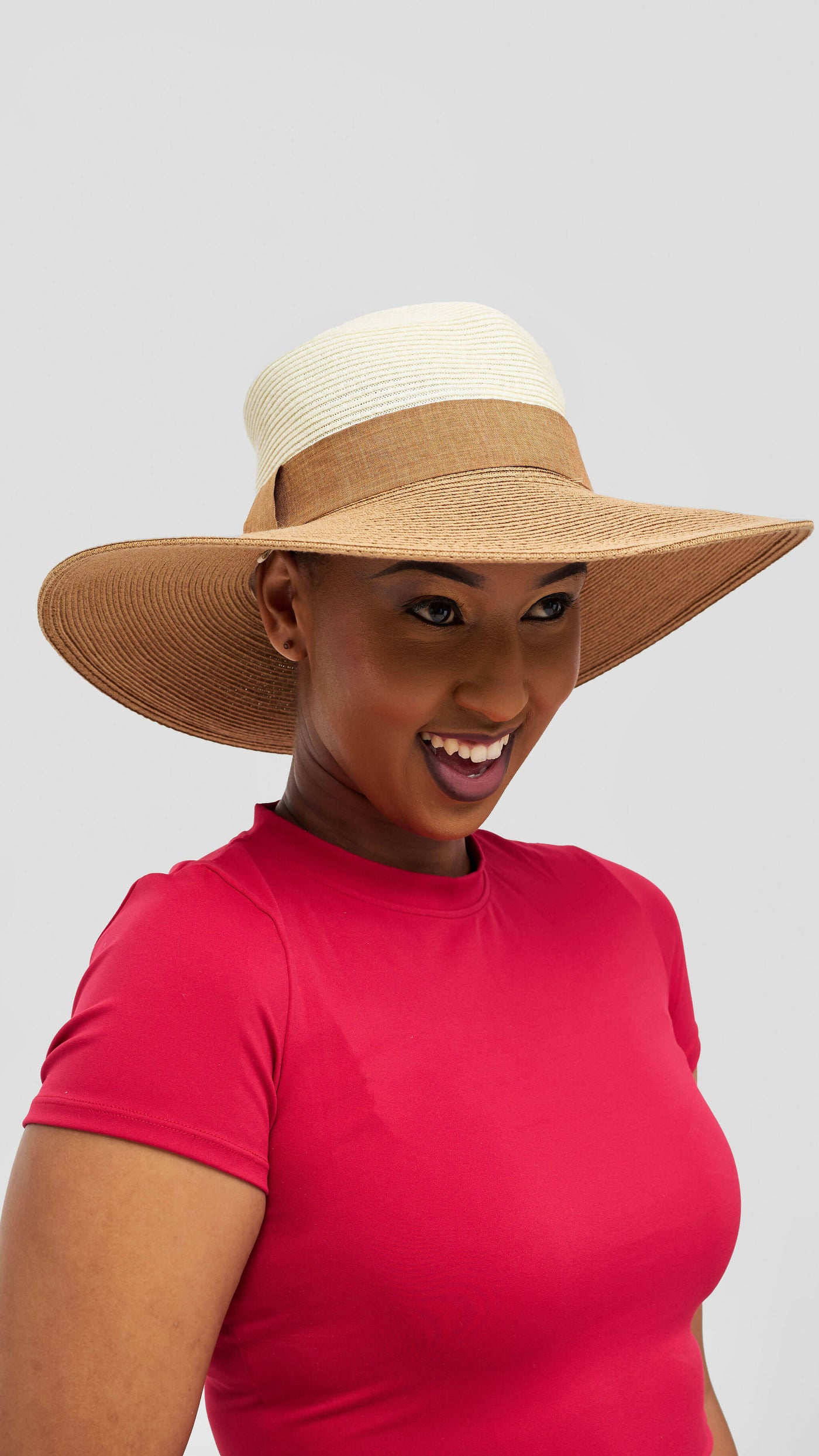 Accessorize With Style Premium Ribbon Panama Hat - Brown