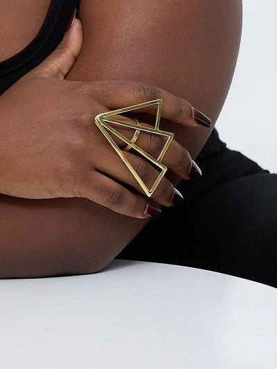Johari Adjustable Ring - White / Gold Ring - Shopzetu