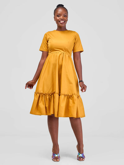 Tribelly Fashions Sofia Dress - Mustard