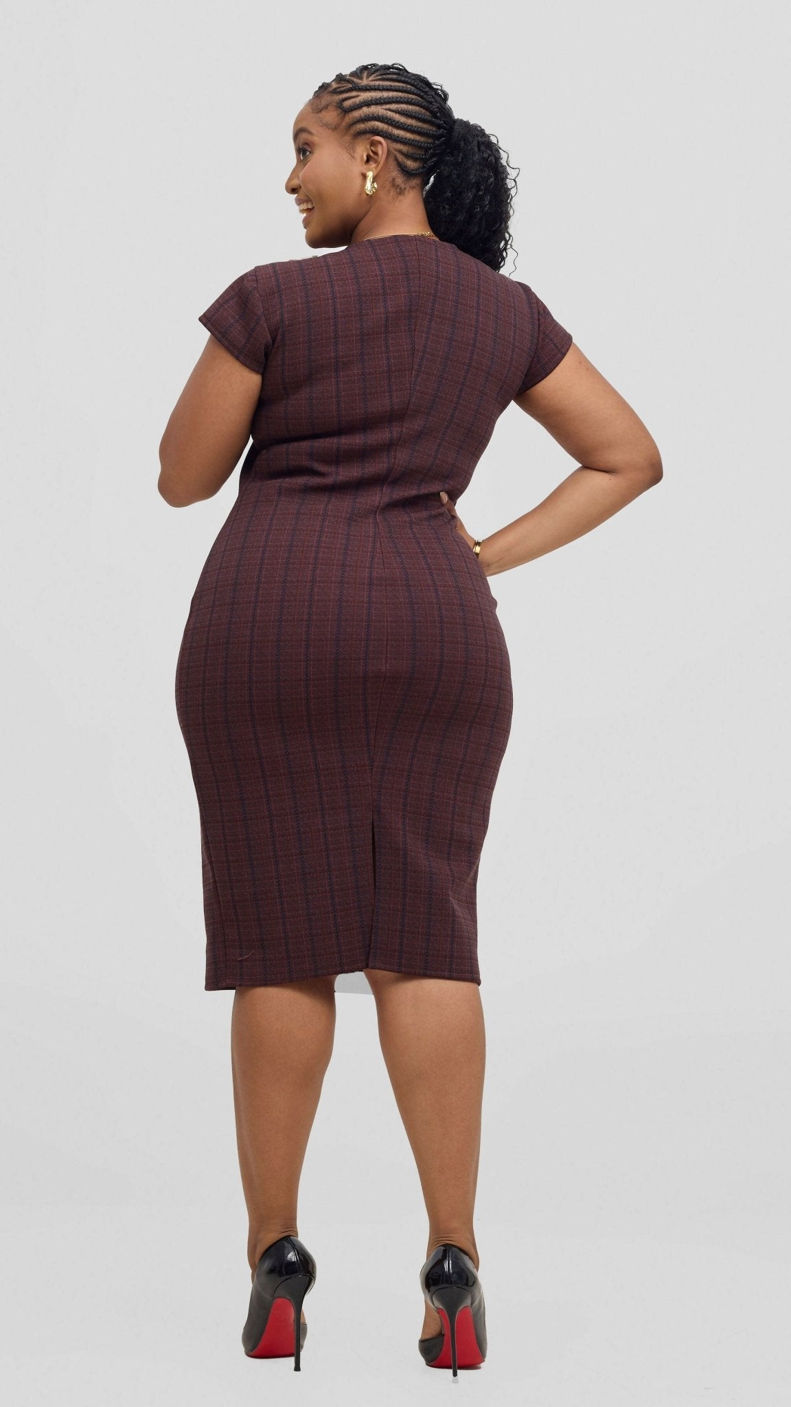 Lizola Alejandra Bodycon Dress - Brown - Shopzetu