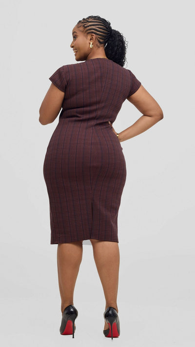 Lizola Alejandra Bodycon Dress - Brown - Shopzetu