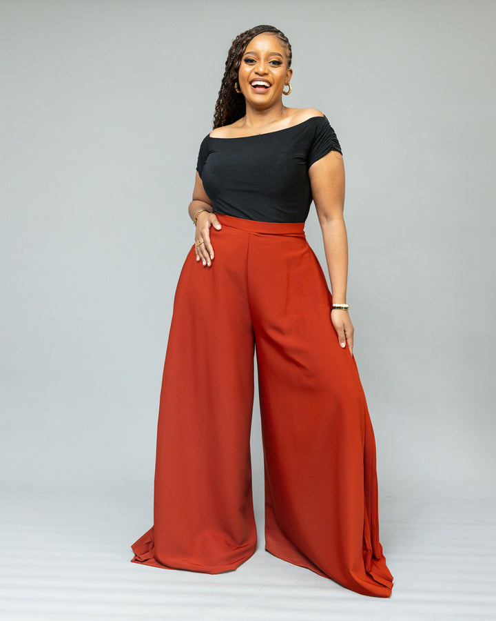 African Yuva Serro Palazzo Pant - Rust