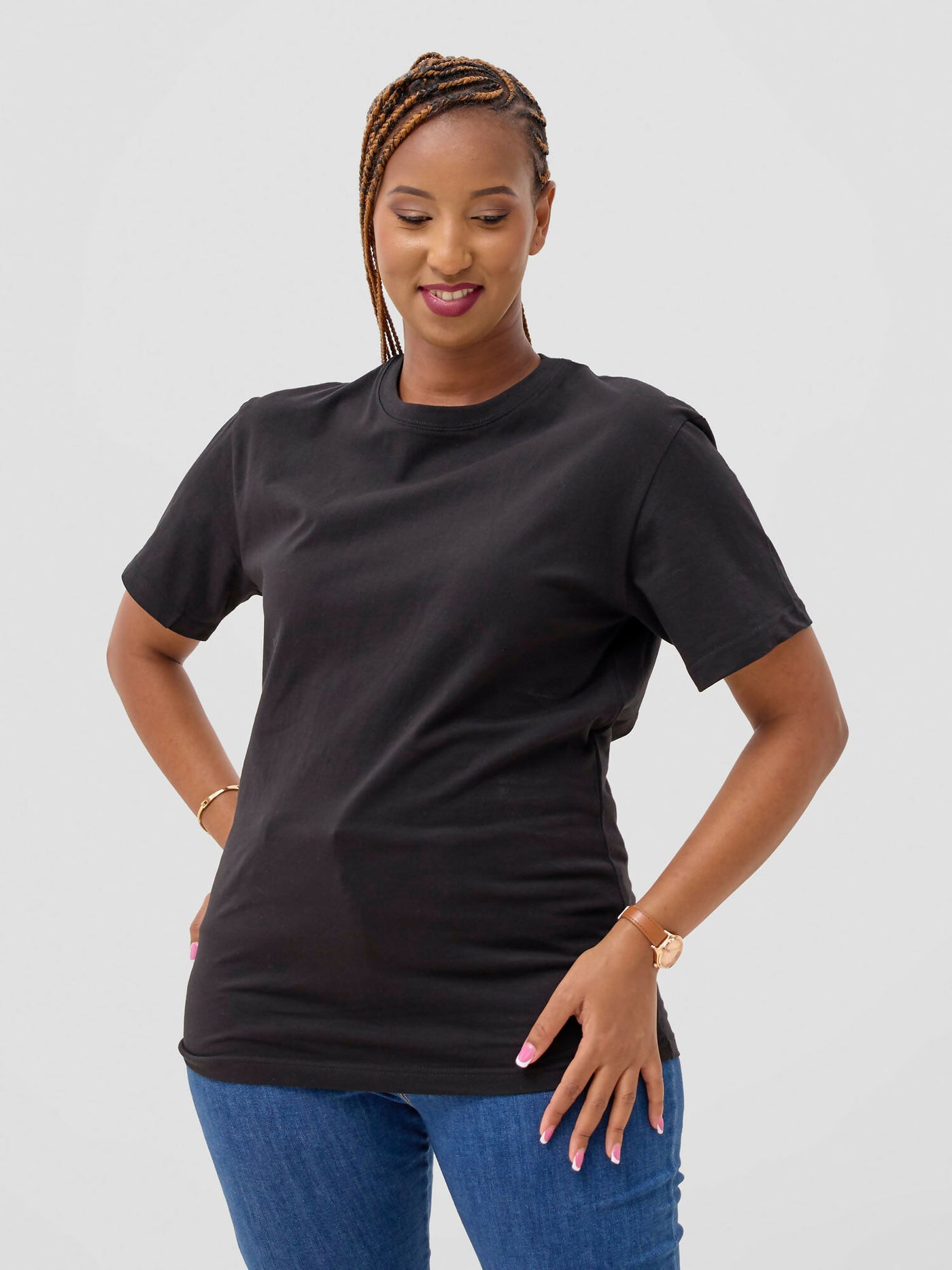 Zuria Fashions Unisex Roundneck T-shirt - Black - Shopzetu