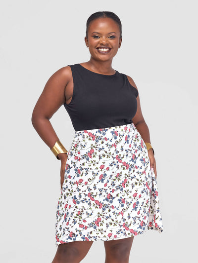 Nubia Couture Waridi Skirt - White Print