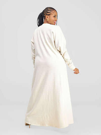 Nika Bonica Mahonia Butterfly Long Sweater - Buttermilk