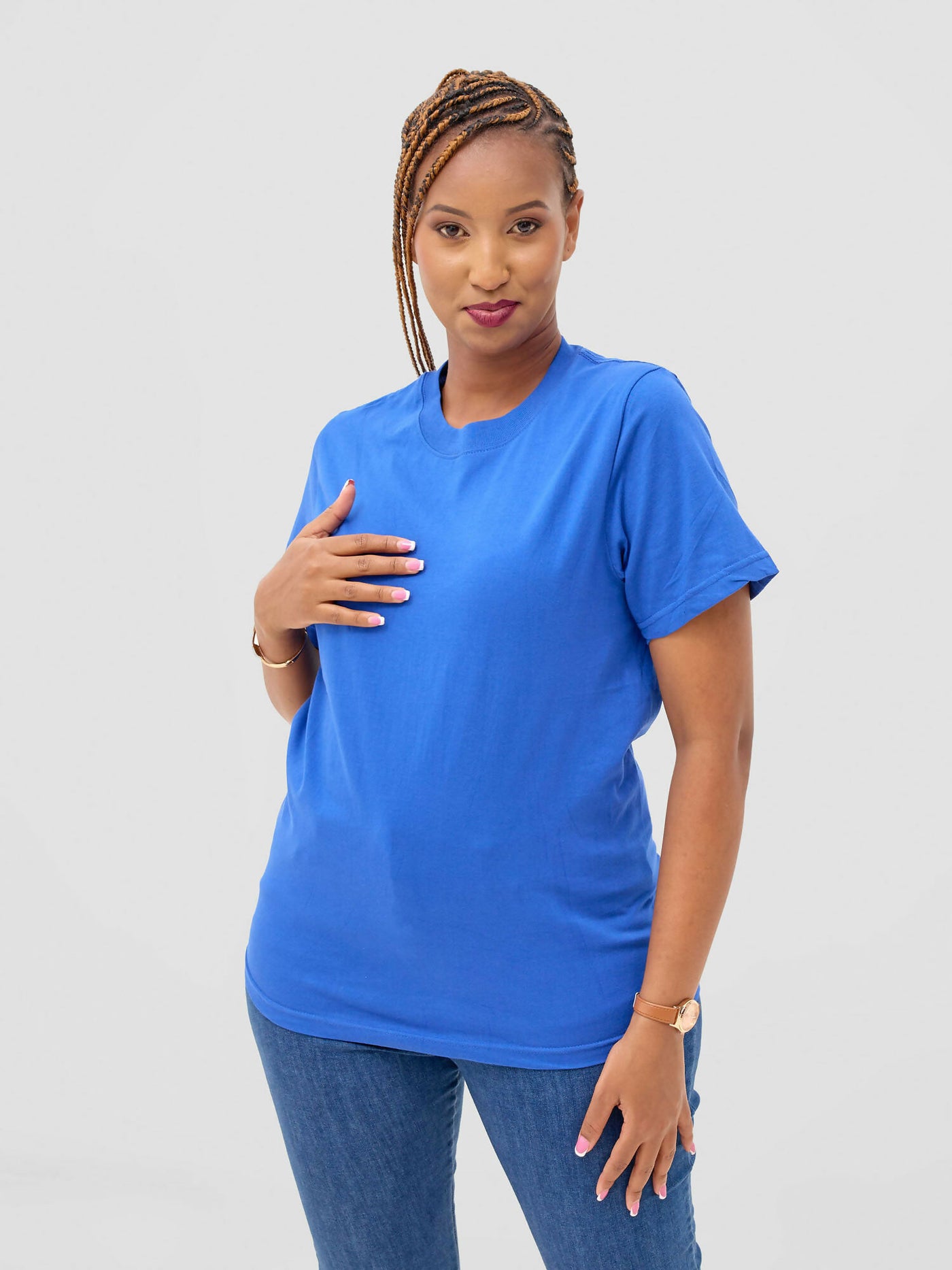 Zuria Fashions Unisex Roundneck T-shirt - Royal Blue - Shopzetu