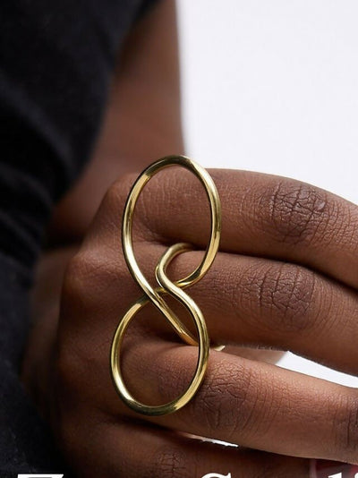 Purely Brass Ahadi Brass Ring - Gold - Shopzetu