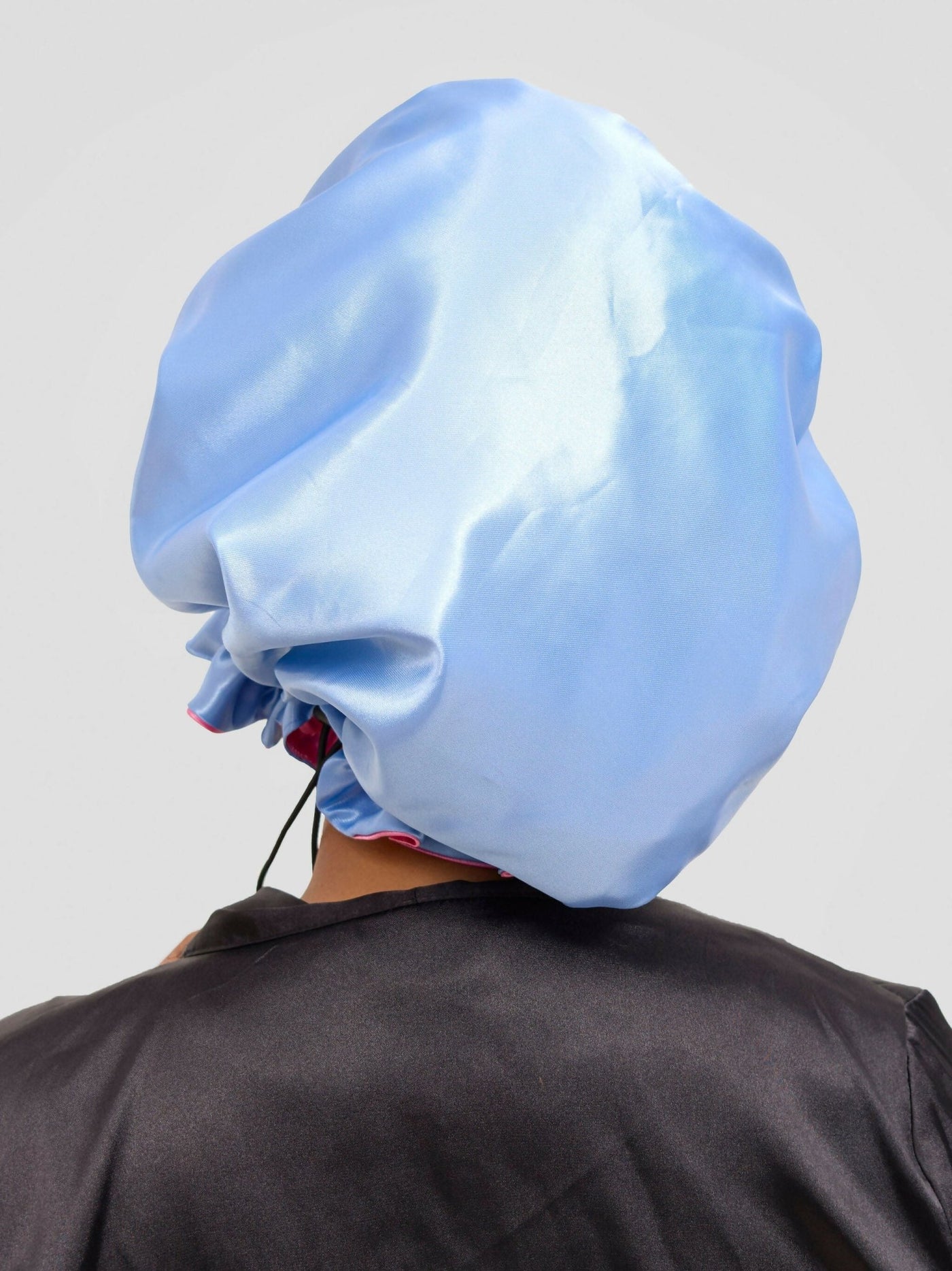 Satin Luxe Ruffle Bonnet - Pink / Blue - Shopzetu