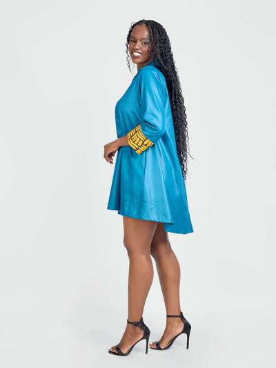 Tuli Zuri Shift Dress - Teal - Shopzetu