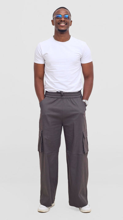 Shiv & Shikie X Safari Cargo Pants - Dark Grey - Shopzetu