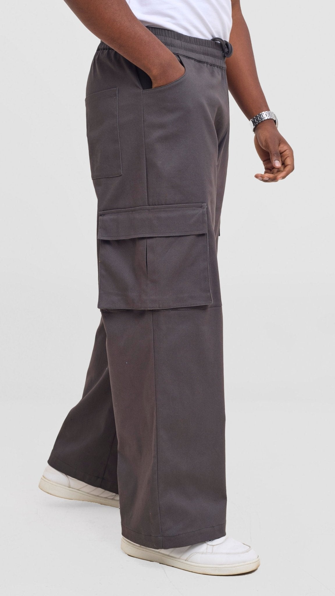 Shiv & Shikie X Safari Cargo Pants - Dark Grey - Shopzetu