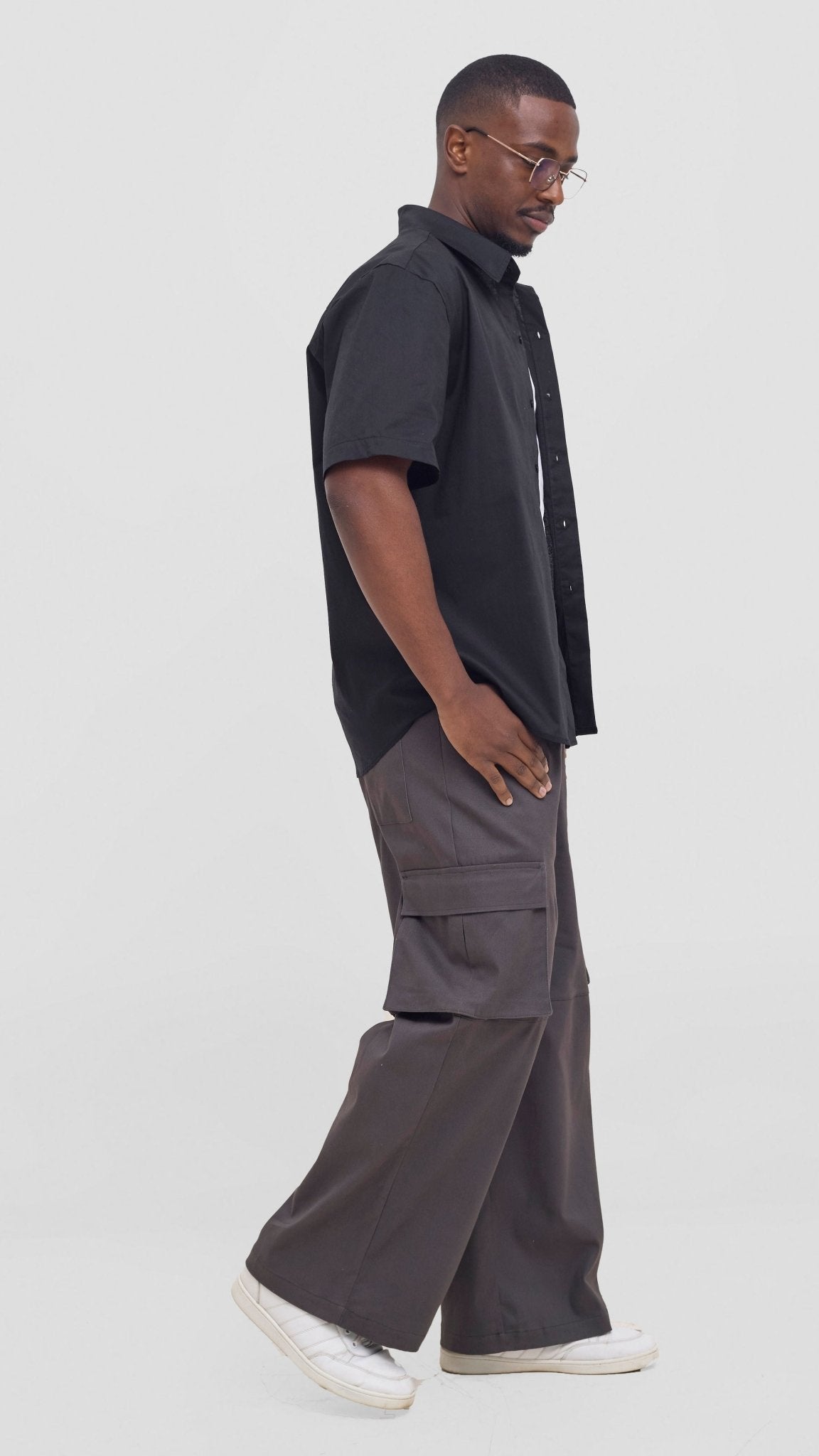 Shiv & Shikie X Safari Cargo Pants - Dark Grey - Shopzetu