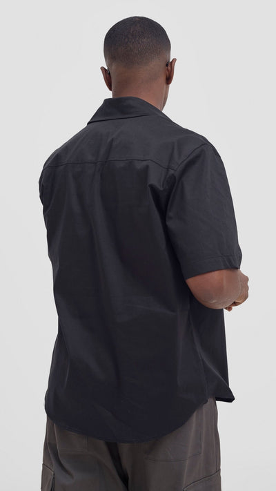 Shiv & Shikie X Safari Short Sleeve Shirt - Black - Shopzetu