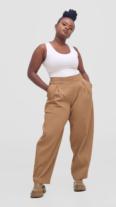 Shiv & Shikie X Safari Barrel Pants - Taupe - Shopzetu