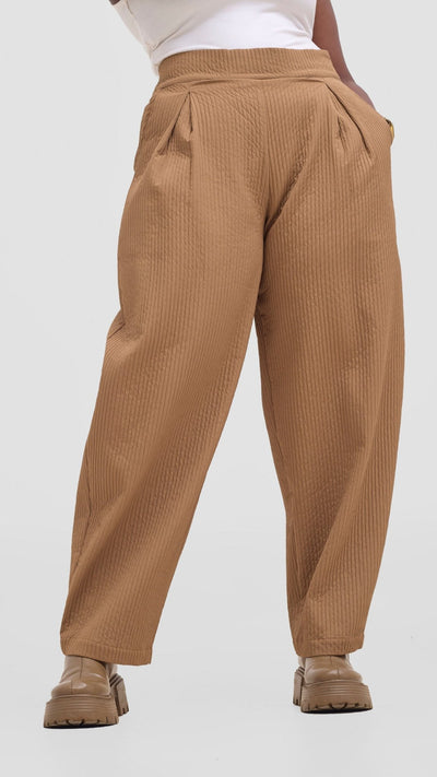 Shiv & Shikie X Safari Barrel Pants - Taupe - Shopzetu
