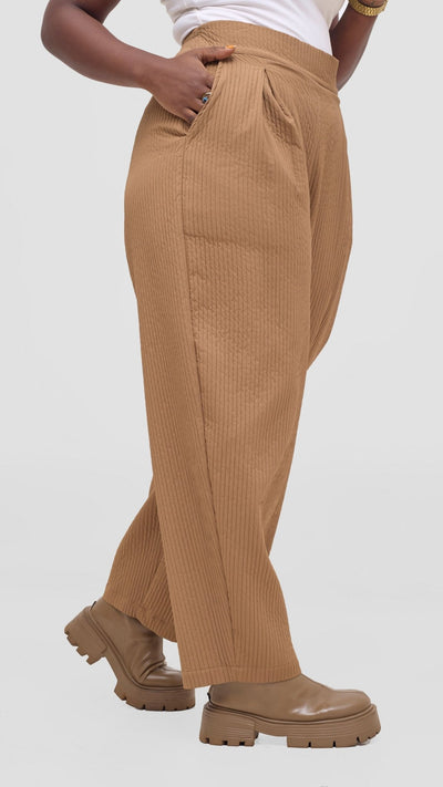 Shiv & Shikie X Safari Barrel Pants - Taupe - Shopzetu
