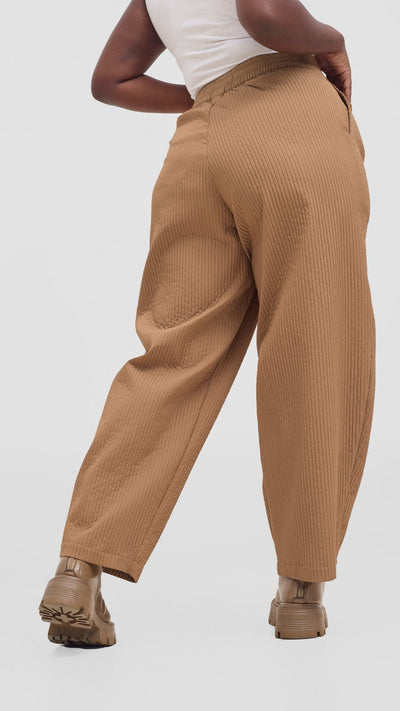 Shiv & Shikie X Safari Barrel Pants - Taupe - Shopzetu