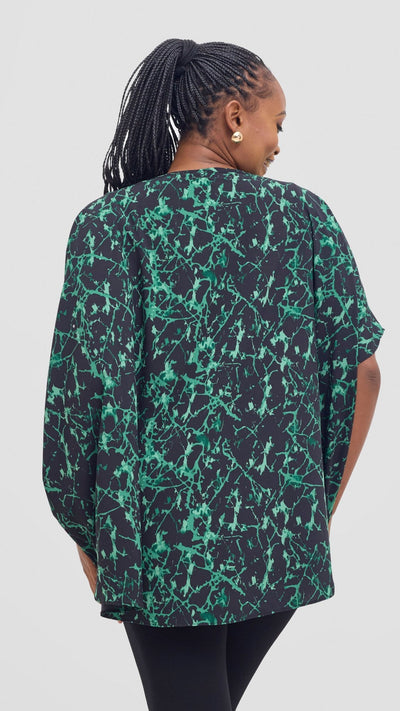 Vivo Maisha Top & Pant Set - Black/ Green Print - Shopzetu