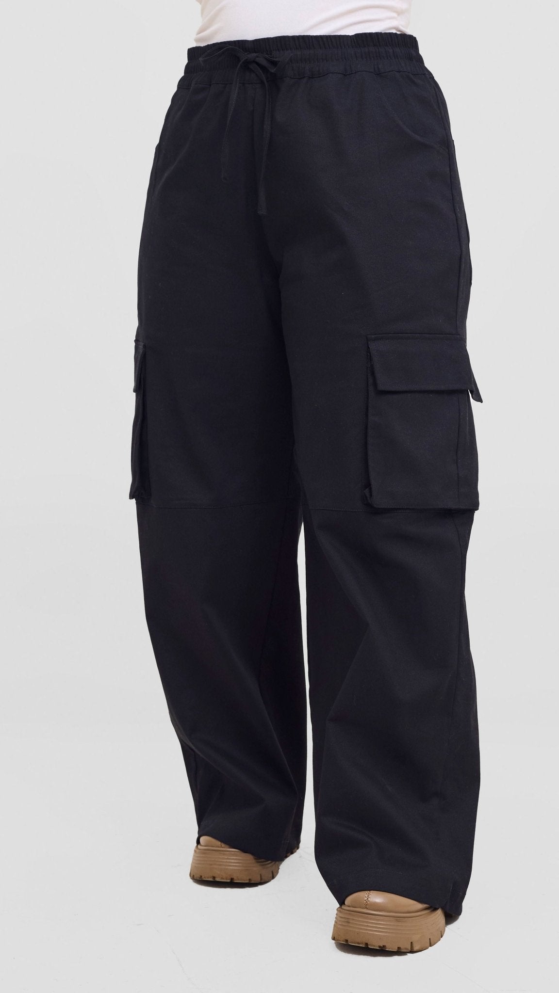 Shiv & Shikie X Safari Cargo Pants - Black - Shopzetu
