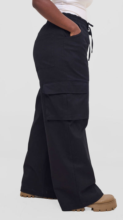 Shiv & Shikie X Safari Cargo Pants - Black - Shopzetu