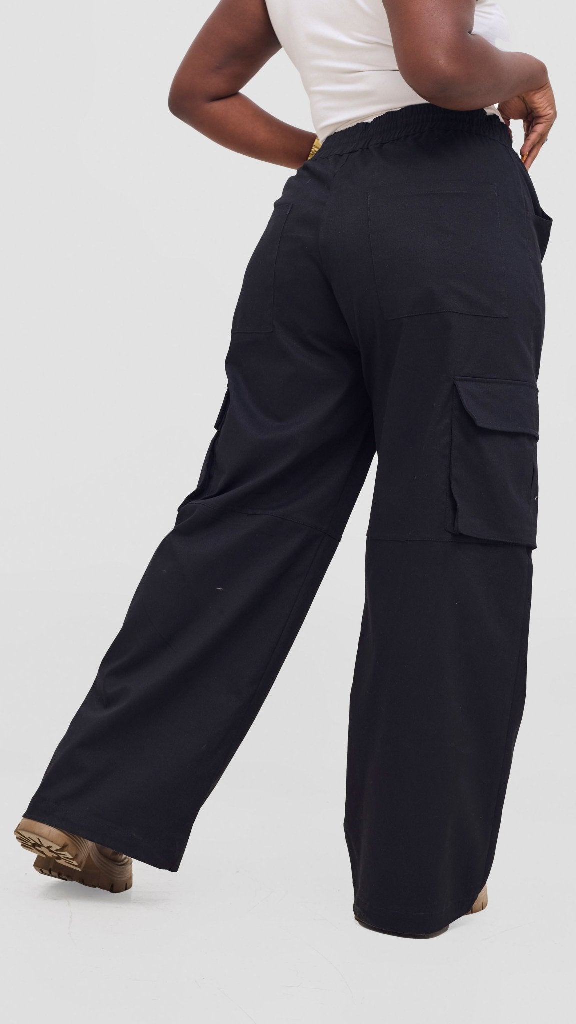 Shiv & Shikie X Safari Barrel Pants - Black - Shopzetu