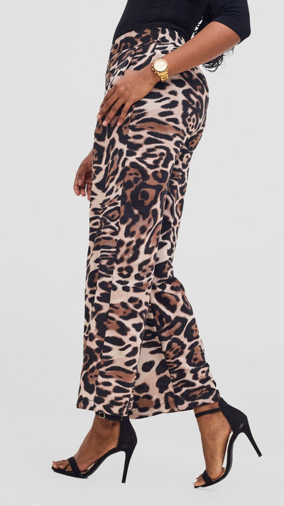 Vivo Maisha Top & Pant Set - Light Taupe / Black Print - Shopzetu