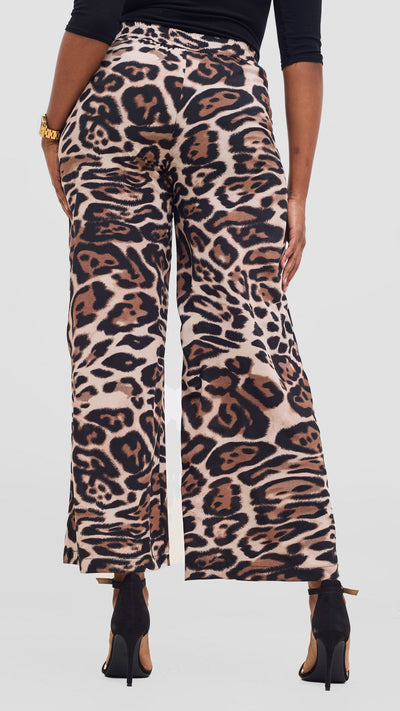 Vivo Maisha Top & Pant Set - Light Taupe / Black Print
