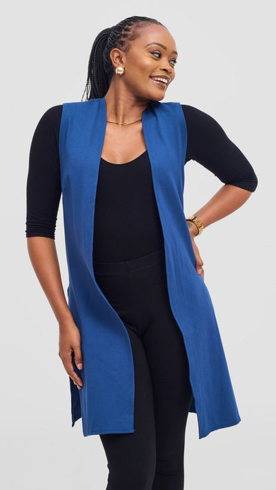 Vivo Waridi Sleeveless Overcoat - Dark Teal - Shopzetu