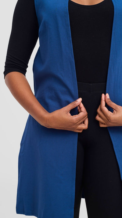 Vivo Waridi Sleeveless Overcoat - Dark Teal - Shopzetu