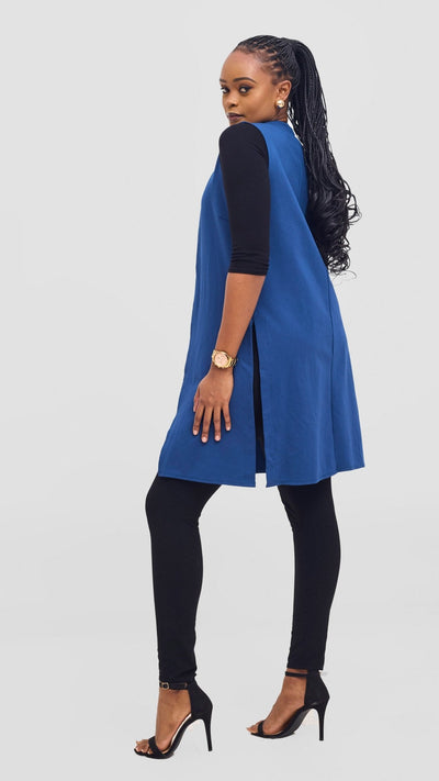 Vivo Waridi Sleeveless Overcoat - Dark Teal - Shopzetu