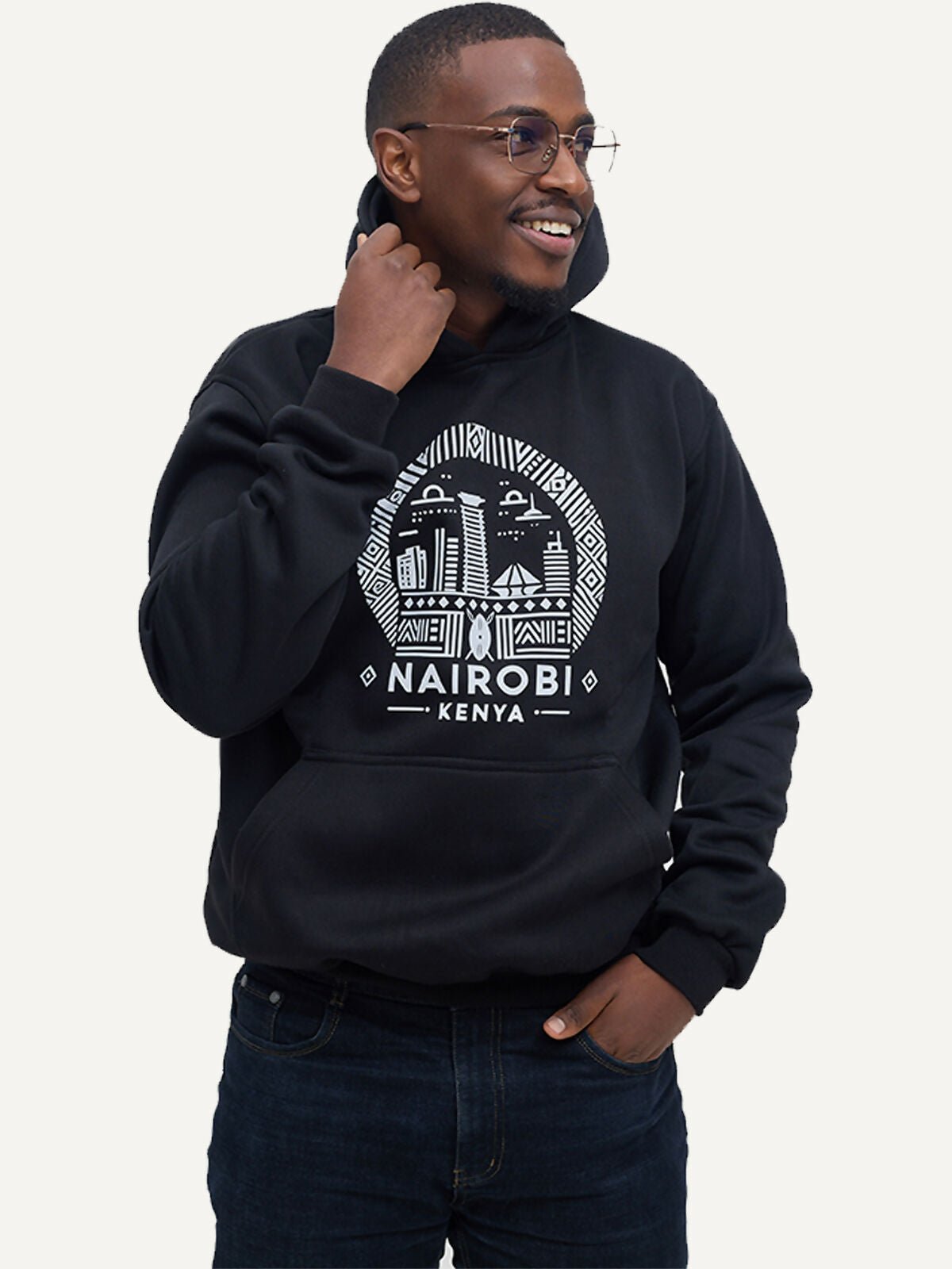 Kitu Kali Graphic Nairobi II Hoodie - Black - Shopzetu