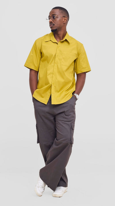 Shiv & Shikie X Safari Short Sleeve Shirt - Lime - Shopzetu