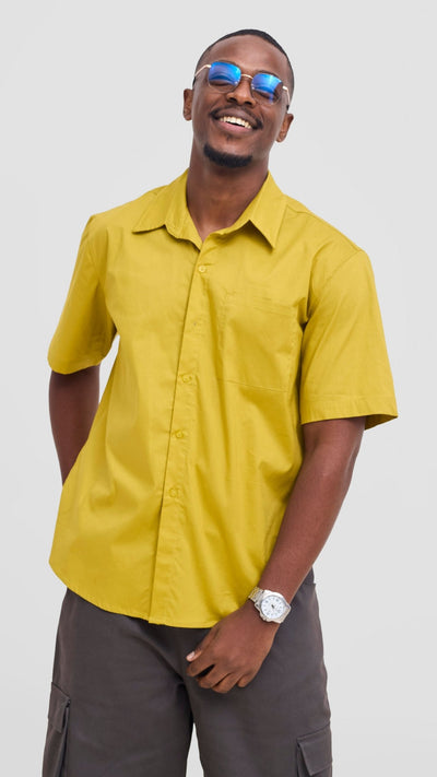 Shiv & Shikie X Safari Short Sleeve Shirt - Lime - Shopzetu