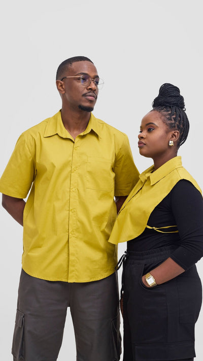 Shiv & Shikie X Safari Short Sleeve Shirt - Lime - Shopzetu