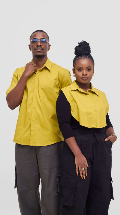 Shiv & Shikie X Safari Faux Collar Shirt - Lime - Shopzetu