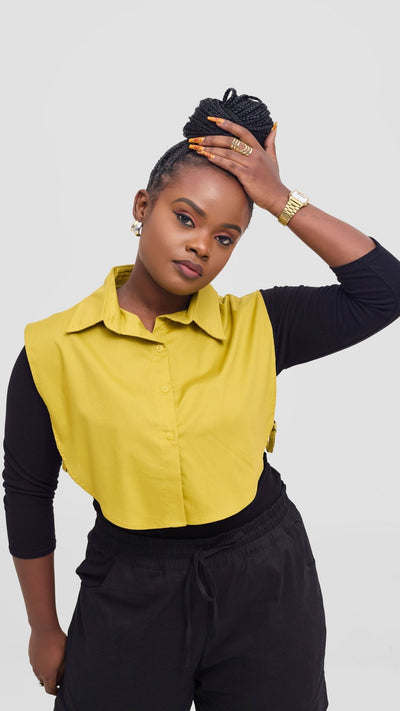 Shiv & Shikie X Safari Faux Collar Shirt - Lime - Shopzetu