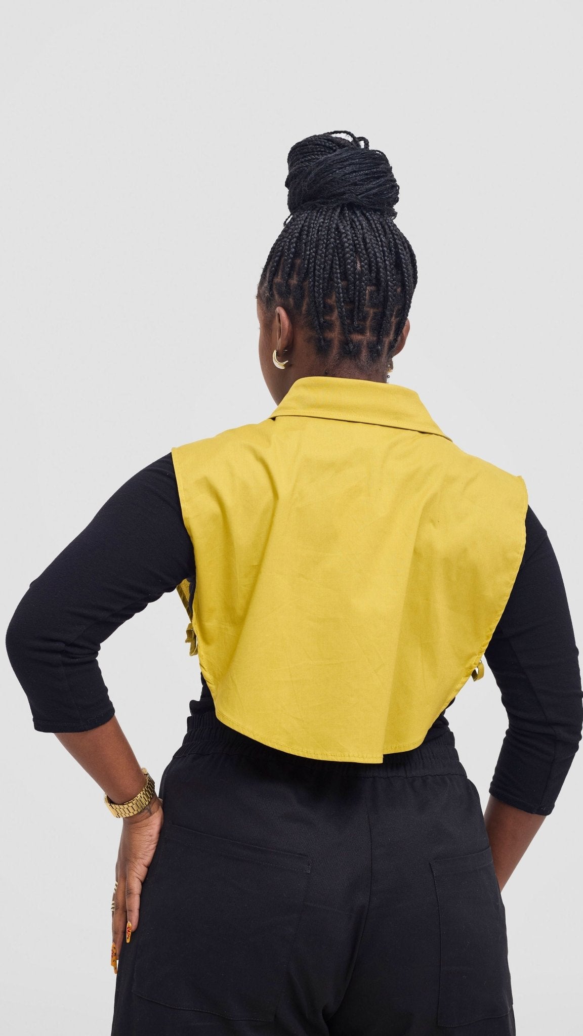 Shiv & Shikie X Safari Faux Collar Shirt - Lime - Shopzetu