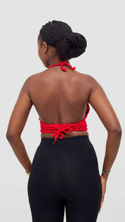 Brilliant Crotchets Halter Top - Red - Shopzetu