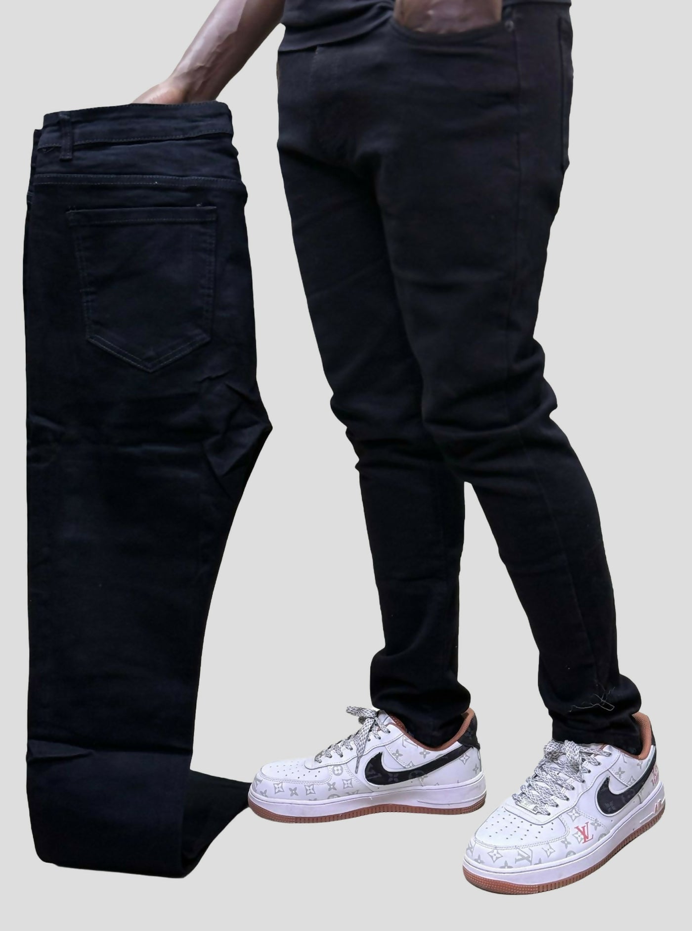 Stylish Brothers None Fade Men Slim Fit Jean - Black - Shopzetu