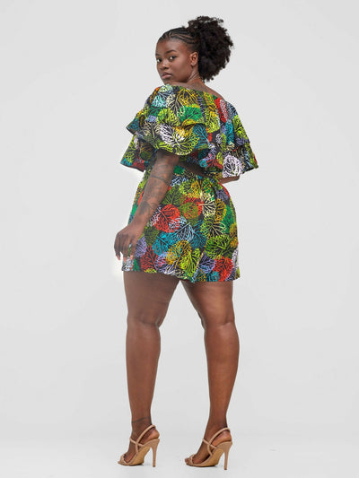 Izulu Hildana Short Set - Black Print - Shopzetu