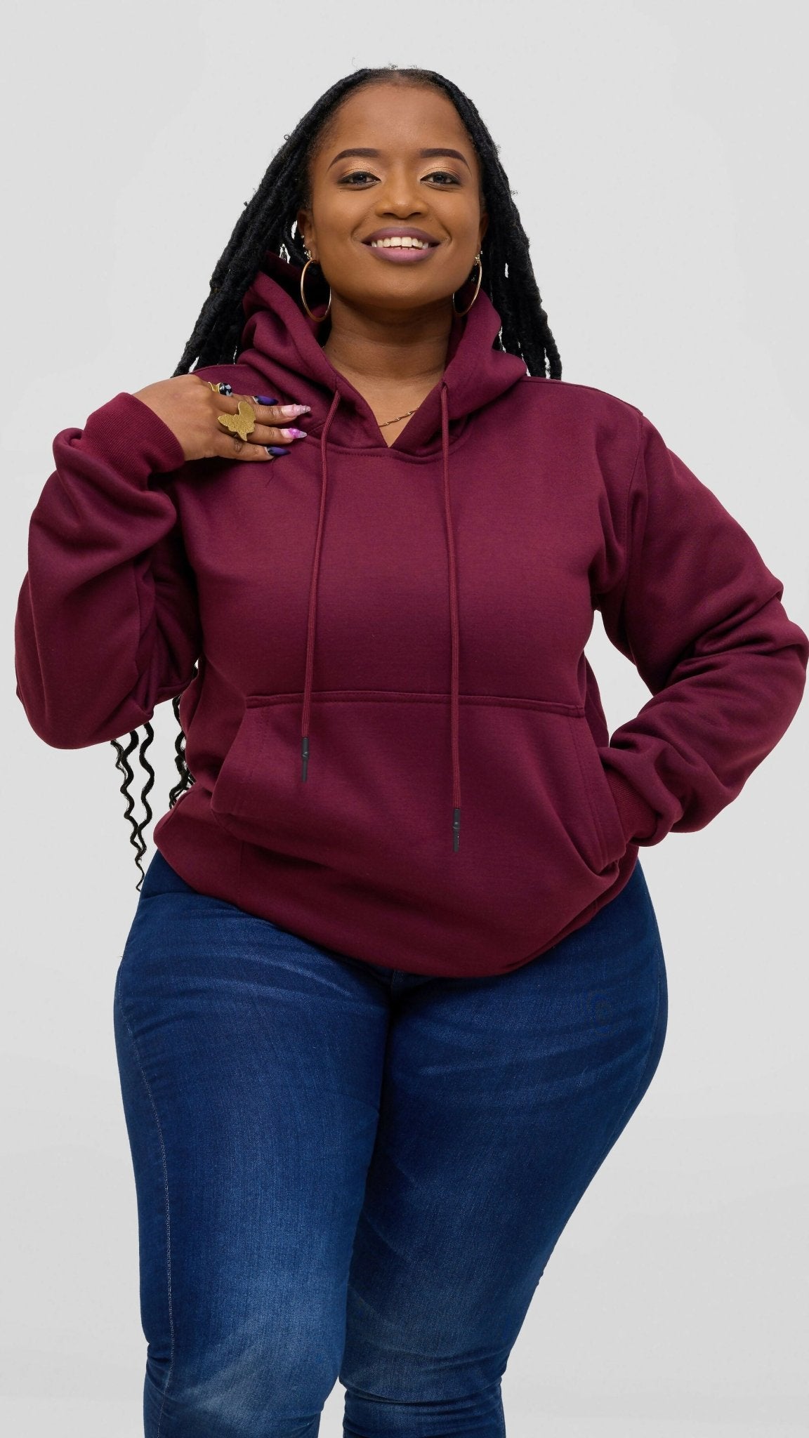 Timyt Urban Wear Diva Stitch Double Layerd Hoodie – Maroon - Shopzetu