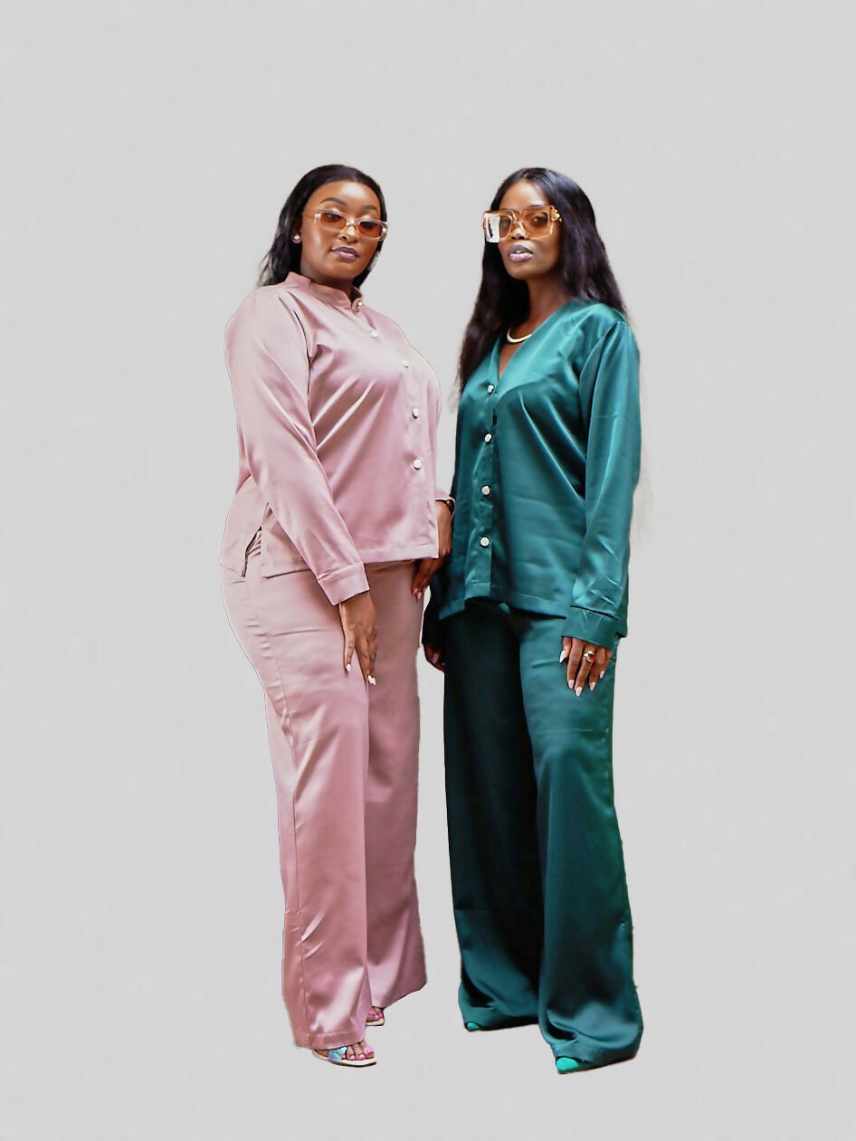 Elsie Glamour Nala Two Piece Set - Emerald Green - Shopzetu