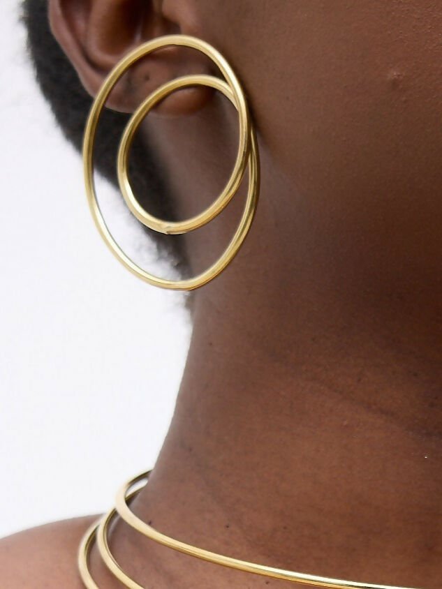 Purely Brass Ahadi Brass Earring - Gold - Shopzetu