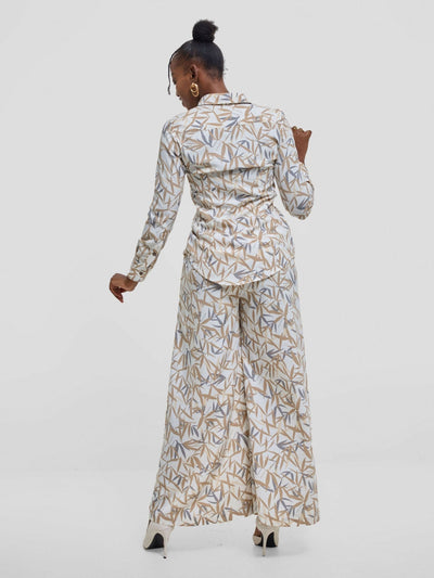The Textile Loft Bamboo Print Top - White Print - Shopzetu